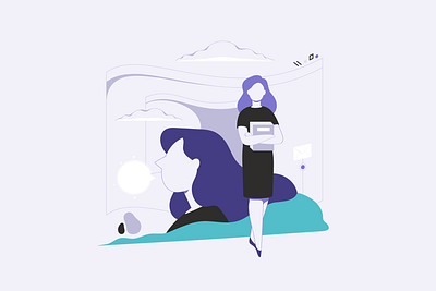Office culture 1 culture flat illustration lineart minimalistic office vector woman work