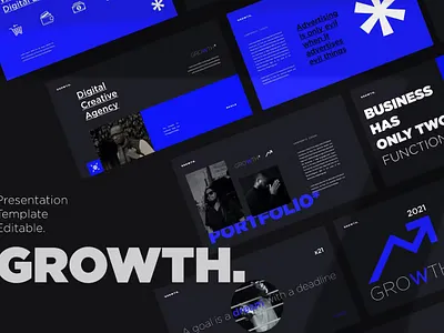 Free - Growth Presentation Template clean colorful company corporate google slides keynote modern multipurpose multipurpose template photography pitch deck portfolio powerpoint presentation studio template ui web design web development website