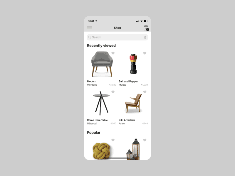 Shop app animation app design motion graphics ui ux
