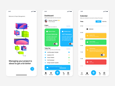 Project Management - Mobile App clean design fullcolour management mobile app project management ui user interface