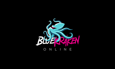 Blue Kraken 2d blue kraken branding clean design discord discord server esport gamer illustration kraken logo modern monster octopus simple squid vector