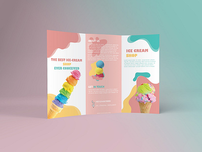 Trifold Brochure Design | For ice-cream shop design graphic design illustration logo vector