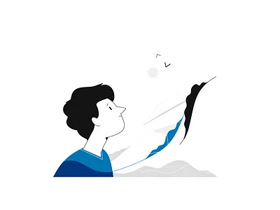 Hope alone flat hope illustration lineart minimalistic vector