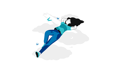 Sky watching alone flat illustration lineart mental health minimalistic relax sky sky watching vector