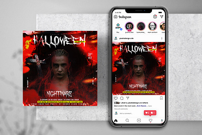 Spoky Halloween Night Instagram PSD Templates banner flyer halloween halloween party instagram psd