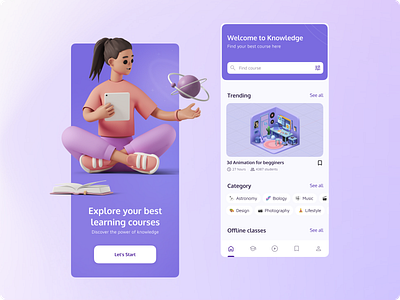 Mobile Educational App - Concept app appdesign course design education interface mobile mobileapp online online course ui userinterface ux