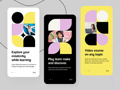 E-learning app onboarding app app design cretive design e learing ed tech onboarding ui ui ux ui design ux