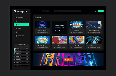 Gamespick: A No-Loss-Lottery dApp app blockchain design illustration minimal ui ux web web design web3