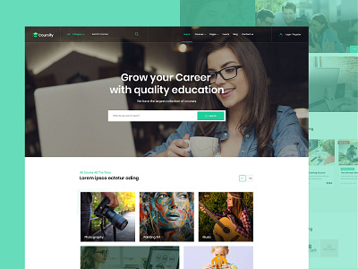 COURSIFY-ONLINE COURSES & EDUCATION blog bootstrap branding corporate creative crm design education graphic design lms logo modern portfolio psd ui uiux