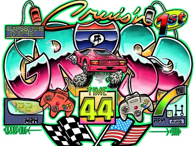 Cruisin' USA calligraphy design graffiti graphic design hip hop illustration lettering logo street art tattoo