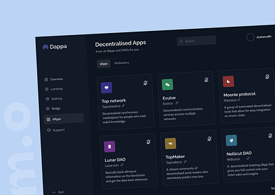Dappa; Opt-in for dApp notifications branding crypto dashboards defi design icon illustration logo minimal prototypes typography ui ux uxdesign vector