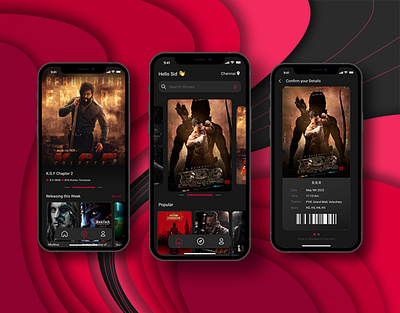 Movie Nest adobe animation app app design case study design interaction movie movie booking portfolio project red ticket ui user experience ux xd