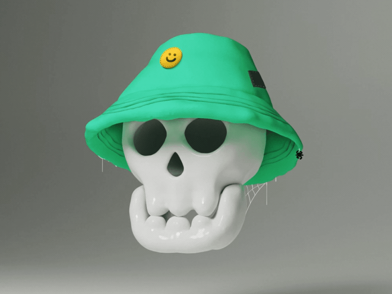 Happy spider 3d 3d illustration blender gif illustration loop martynasauz minimal skull smooth vr vrart