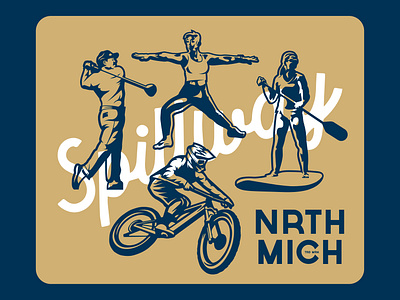 Spillway - illustration style exploration 3 activities branding design illustration linocut logo minimal modern outdoor shadows simple simplistic spillway typography vector