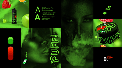 Logo and packaging for hookah mixtures PUFF! branding graphic design illustration logo logodesign packaging