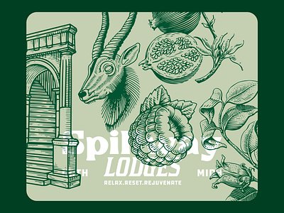 Spillway - illustration style exploration 2 branding design hatching historical illustration linocut logo old rugged typography vector vintage