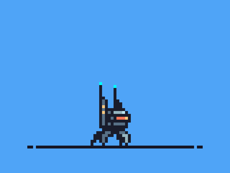 Robot attack 8bit aseprite pixelart retrogaming