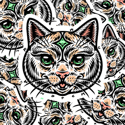 Cat sticker branding characterdesign design graphic design graphics illustration logo vector