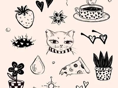 Tattoo Flash Design # 2 cat design digital illustration graphic design illustration