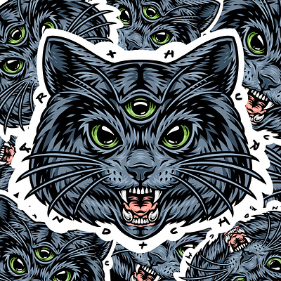 Cat sticker branding characterdesign design graphics illustration logo vector