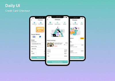 Daily UI Challenge 002: Credit Card Checkout branding checkout credit card credit card checkout daily ui challenge dailyui figma freelancer graphic design illustration mobile app mockup product design ui ui challenge ui design ui designer user interface uxui