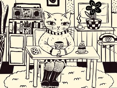 Room cat design digital illustration graphic design illustration
