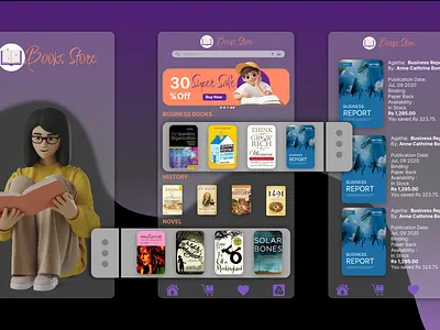 Glassy book Store application UI design app ui design book appliaction book store glassy glassy ui design modern book store uiux application