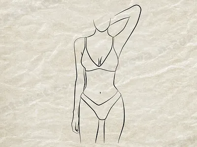 Abstract linear femele body abstract body design eps10 femele illustration line linear vector woman