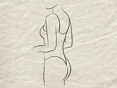 Abstract linear femele body abstract body design eps10 femele illustration line linear vector woman