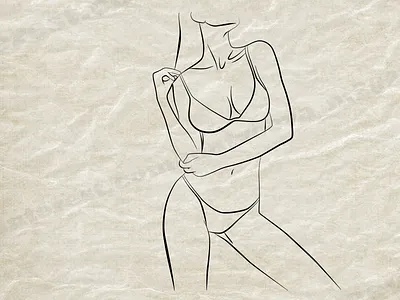 Abstract linear femele body abstract body design eps10 femele illustration line linear vector woman