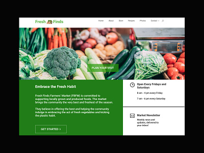 Farmer's Market Hero Page design hero page ui ux