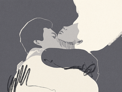 Kiss 2d black illustration procreate