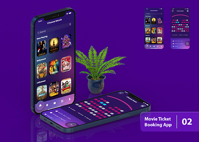 Movie Ticket Booking App 2/3 branding figma movie app ui ui design ux ux design