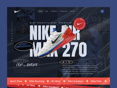 Nike Landing Page adidas airmax clean ecommerce fashion footwear landing page nike nike air nike shoes online shop popular shoes store shopify sneakers uidesign uxdesign website yezzy