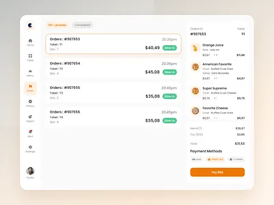 Cheseto Restaurant POS App - Order beverage bills burger cashier customer dashboard dashboardapp dishes food payment pizza pointofslae pos restaurant takeaway transaction trending ui ux web design