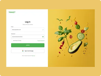 TRAKET s an application that helps people find vegetables by usi graphic design ui