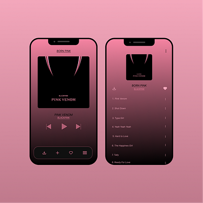 Music Player (BLACKPINK) 1/2 aplication app blackpink kpop kpop app mobile app blackpink ui