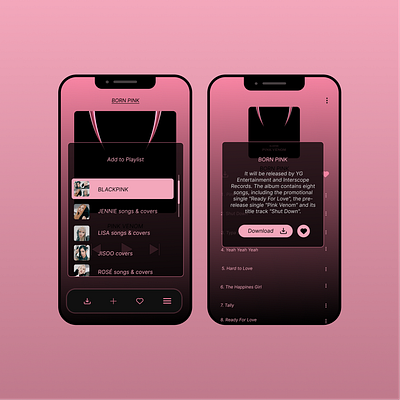 Music Player (BLACKPINK) 2/2 aplication app blackpink kpop kpop app mobile app blackpink ui