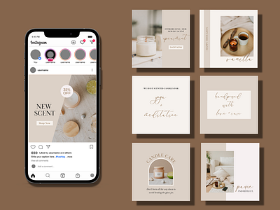 Scented Candle Instagram Template branding design graphic design illustration typography