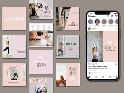 Social Media Posts Yoga branding design graphic design illustration logo typography