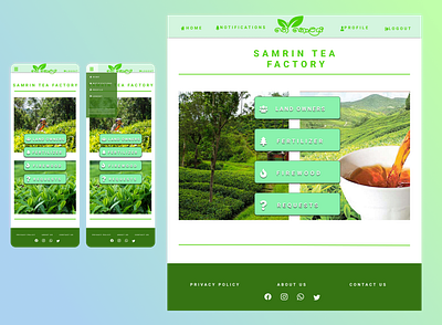 Simple Home page for Samrin Tea factory which is located in the app design graphic design ui ux