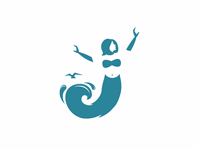 mermaid girl logo mermaid sea water women