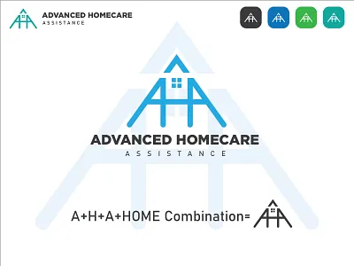 Letter A H A and Home Combination creative logo design 2022. a h a and home combinatoin logo alphabet logo blue logo branding combination mark logo creative logo design graphic design home logo house logo letter logo logo minimalist logo modern logo monogram logo new logo real estate logo stylish logo trending logo trendy logo