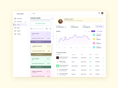 A Virtual Card Management System - Web App adobexd android design figma illustration logo ui user experience user interface ux web app