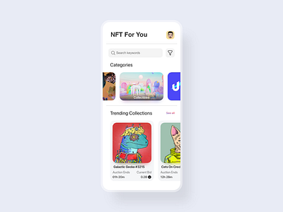 Daily UI #099 (Categories) app design art categories category crypto daily ui dailyui design filter graphic design myanmar nft nft wallet search ui ui design ux wallet