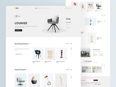 Furniture Landing Page Design architecture clean e shop ecommerce futniture home homepage interior label landingpage marketplace minimalist online shopping product shop simple ui uiux web design website