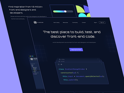 Developers Landing Page code css dark design developer web developers developers landing page front end developers html javascript minimal design ui ui design uiux web design web ui