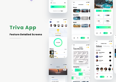 Triva App Design app app design design designer graphic design illustration latest logo mobile app design new trending ui