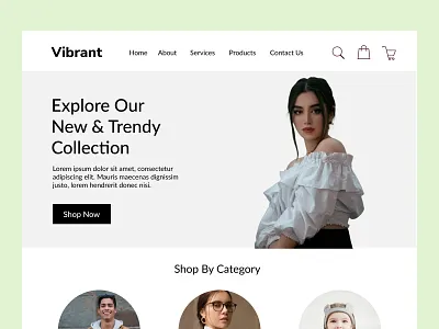 Vibrant - Ecommerce Website UI branding design e commerce e commerce template e commerce ui templates e commerce web design e commerce web ui design e commerce website ui e commerce website ui design e coommerce web ui ecommerce ecommerce ui ui ux web ui web ui design website design website templates website ui website ui design
