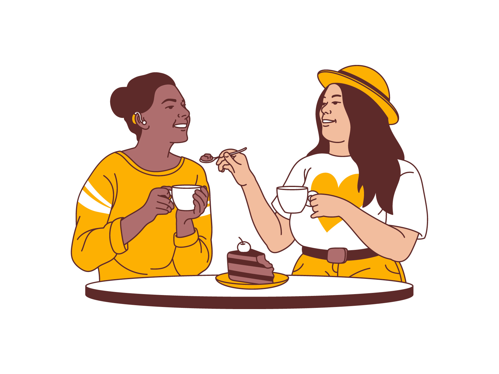 Example of People in a cafe
